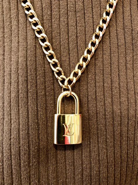 louis vuitton gold lock necklace|louis vuitton padlock necklace silver.